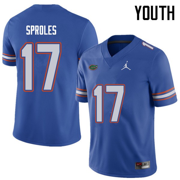 Jordan Brand Youth #17 Nick Sproles Florida Gators College Football Jerseys Royal